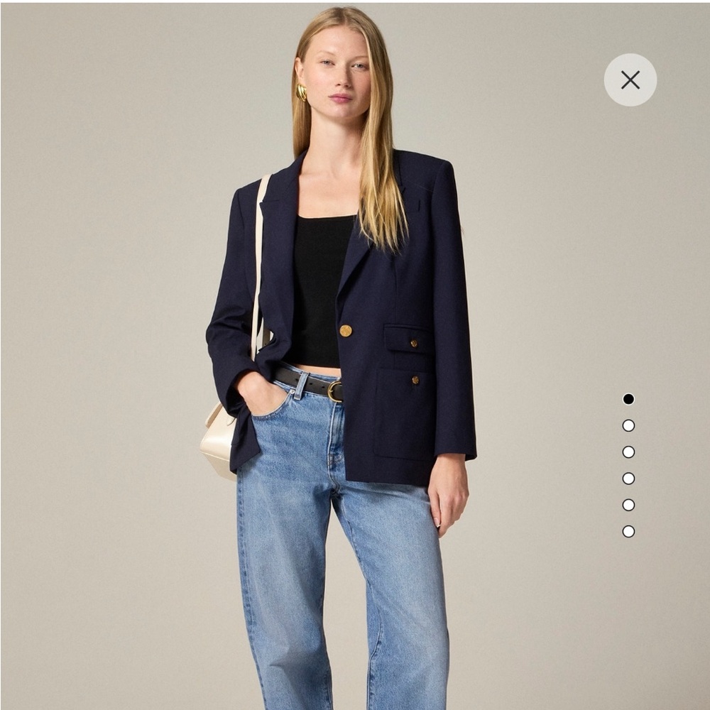 J. Crew Midnight Blazer with Gold Accents